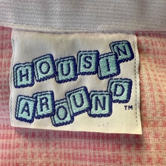 Vintage Pink Plaid House Dress by Housin Around - Picture 5 of 9